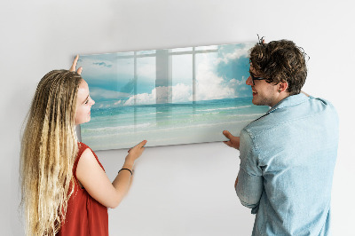 Magnetic board for writing Landscape sea