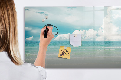 Magnetic board for writing Landscape sea