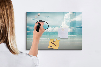 Magnetic board for writing Landscape sea