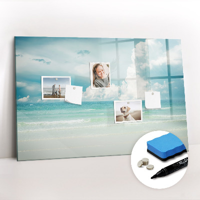 Magnetic board for writing Landscape sea