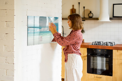 Magnetic board for writing Landscape sea