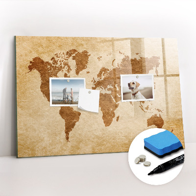 Magnetic dry erase board Old style world map