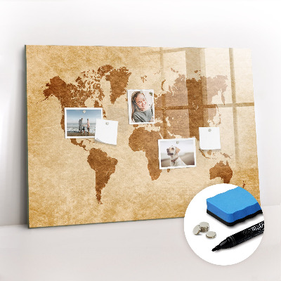 Magnetic board for drawing Old style world map