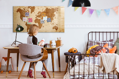 Magnetic dry erase board Old style world map