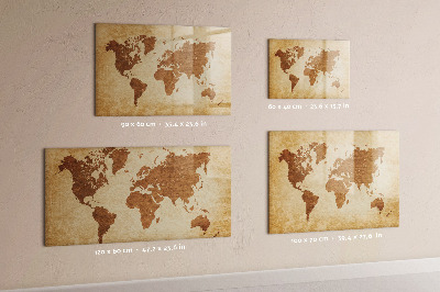 Magnetic dry erase board Old style world map