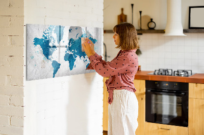Dry erase magnetic board World map