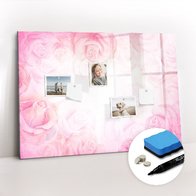 Dry erase magnetic board Roses abstract