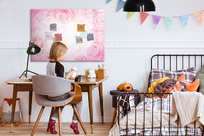 Dry erase magnetic board Roses abstract