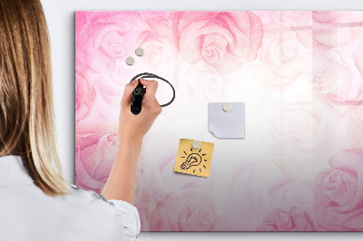 Dry erase magnetic board Roses abstract
