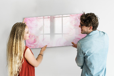 Dry erase magnetic board Roses abstract