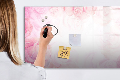 Dry erase magnetic board Roses abstract