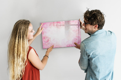 Dry erase magnetic board Roses abstract