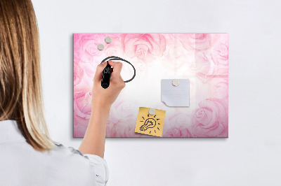 Dry erase magnetic board Roses abstract