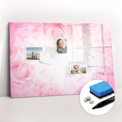 Dry erase magnetic board Roses abstract