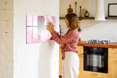 Dry erase magnetic board Roses abstract
