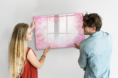 Dry erase magnetic board Roses abstract