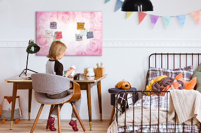 Dry erase magnetic board Roses abstract
