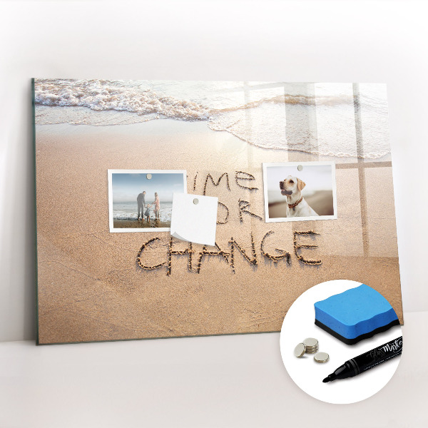 Magnetic board for writing Quote on the beach