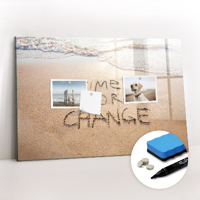 Dry erase magnetic board Quote on the beach