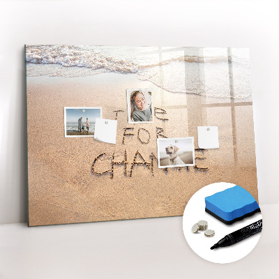 Magnetic board for writing Quote on the beach