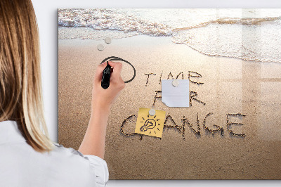 Magnetic board for writing Quote on the beach