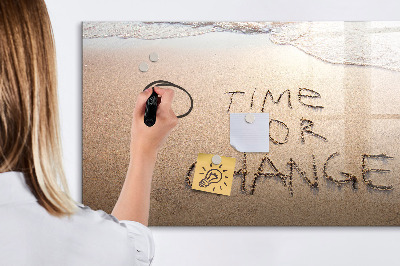 Magnetic board for writing Quote on the beach