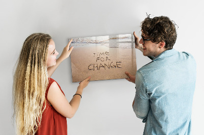 Magnetic board for writing Quote on the beach