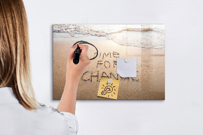 Magnetic board for writing Quote on the beach