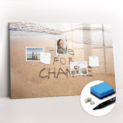 Magnetic board for writing Quote on the beach