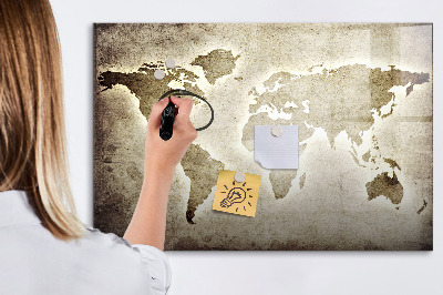 Dry erase magnetic board World Map