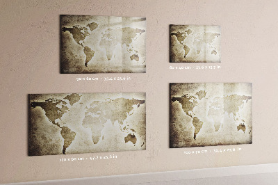 Dry erase magnetic board World Map