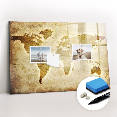 Magnetic board for writing Old World Map