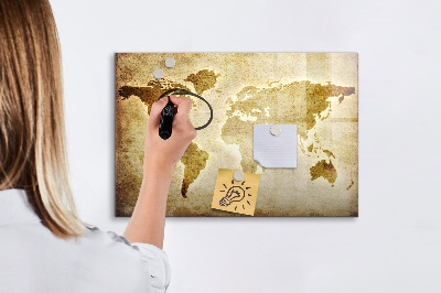 Magnetic board for writing Old World Map