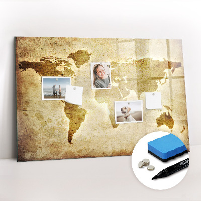 Magnetic board for writing Old World Map