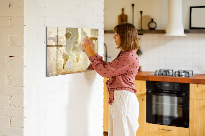 Magnetic board for writing Old World Map