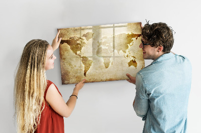 Magnetic board for writing Old World Map