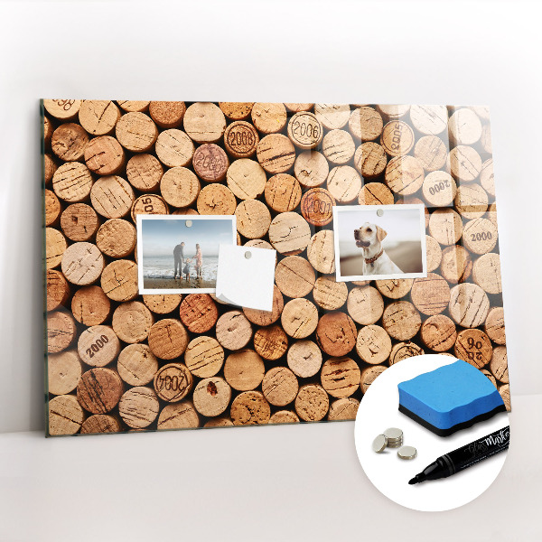 Magnetic dry erase board Wooden wine corks