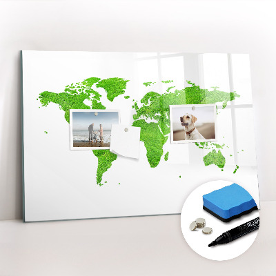 Dry erase magnetic board Green grass map