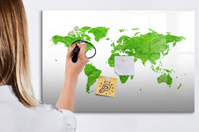 Dry erase magnetic board Green grass map