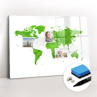 Dry erase magnetic board Green grass map