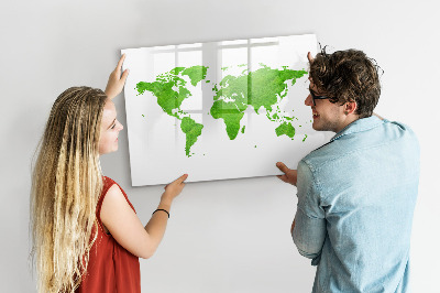 Dry erase magnetic board Green grass map