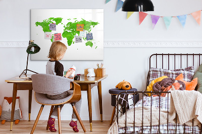Dry erase magnetic board Green grass map