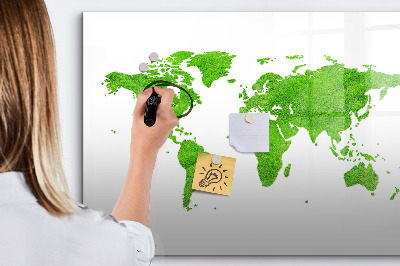 Dry erase magnetic board Green grass map