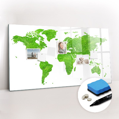 Dry erase magnetic board Green grass map