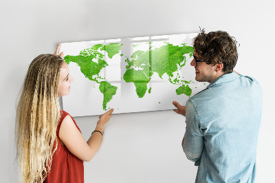 Dry erase magnetic board Green grass map
