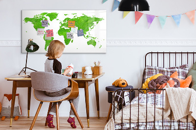 Dry erase magnetic board Green grass map