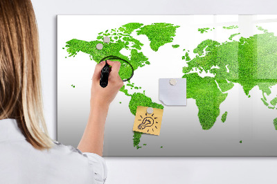 Dry erase magnetic board Green grass map