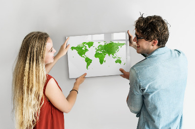 Dry erase magnetic board Green grass map