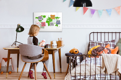 Dry erase magnetic board Green grass map