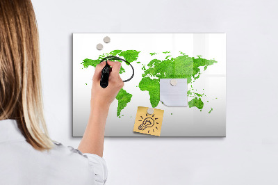 Dry erase magnetic board Green grass map